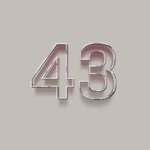 灰色の背景に3D 43番の数字のイラスト — ストック写真