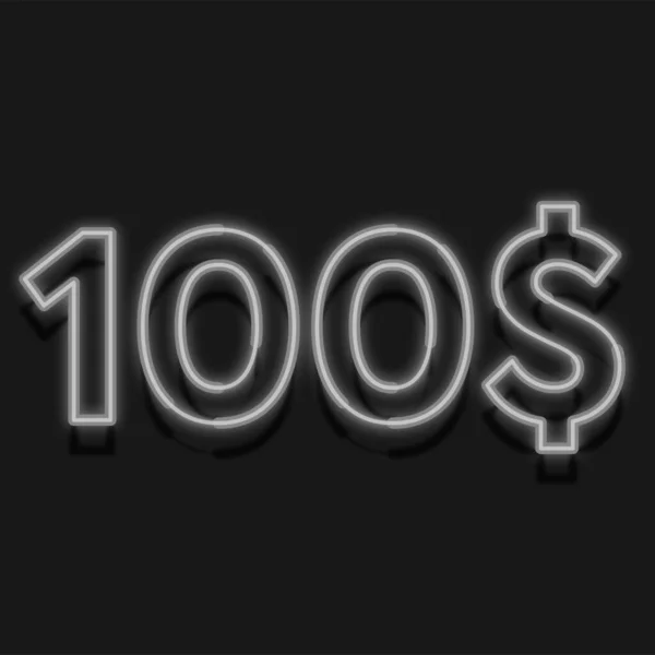 100 Neon Ljus Pris Illustration För Detaljhandeln — Stockfoto