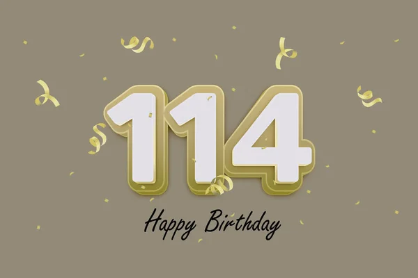 114 Feliz Aniversário Cartão Saudação Design — Fotografia de Stock