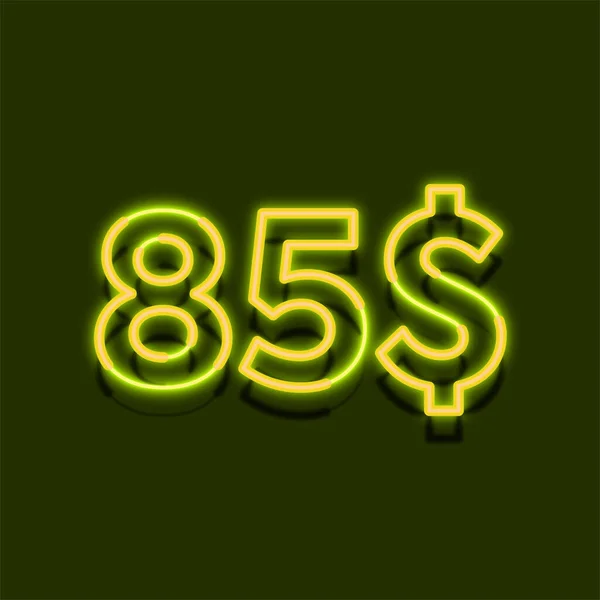 85ドルネオンライト価格 小売のためのイラスト — ストック写真