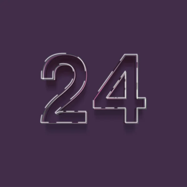 紫色の背景に3D 24番の数字のイラスト — ストック写真