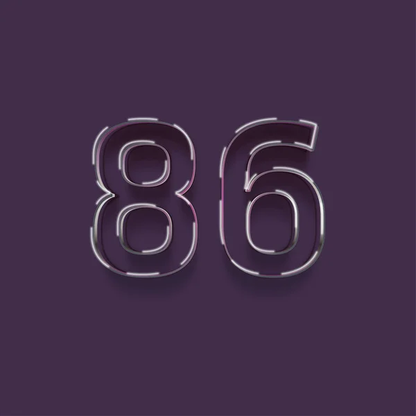紫色背景上3D 86数字的图解 — 图库照片