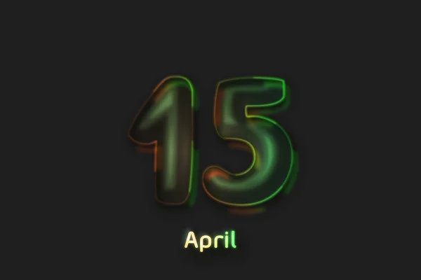 April Date Poster Neon Bubble Shaped Number — 图库照片