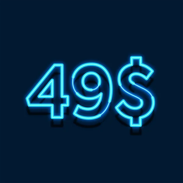 Neon Light Price Illustrazione Vendita Dettaglio — Foto Stock