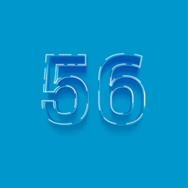 青を背景にした3D 56番のイラスト — ストック写真