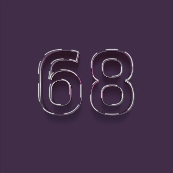 紫色背景上3D 68数字的图解 — 图库照片