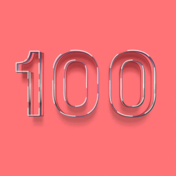 Ilustração 100 Número Fundo Rosa — Fotografia de Stock