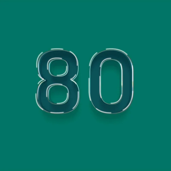 緑の背景に描かれた3D 80番のイラスト — ストック写真