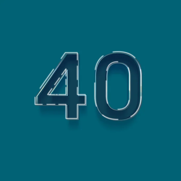 緑の背景に描かれた3D 40番のイラスト — ストック写真