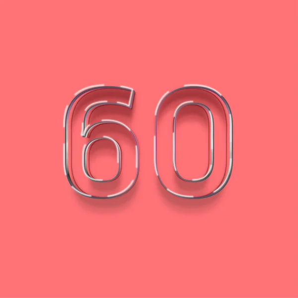 粉红背景的3D 60数字图解 — 图库照片