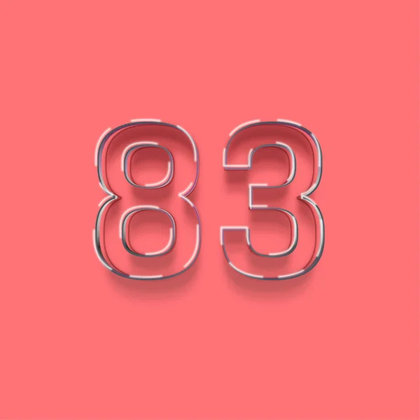 ピンクを背景にした3D 83番のイラスト — ストック写真