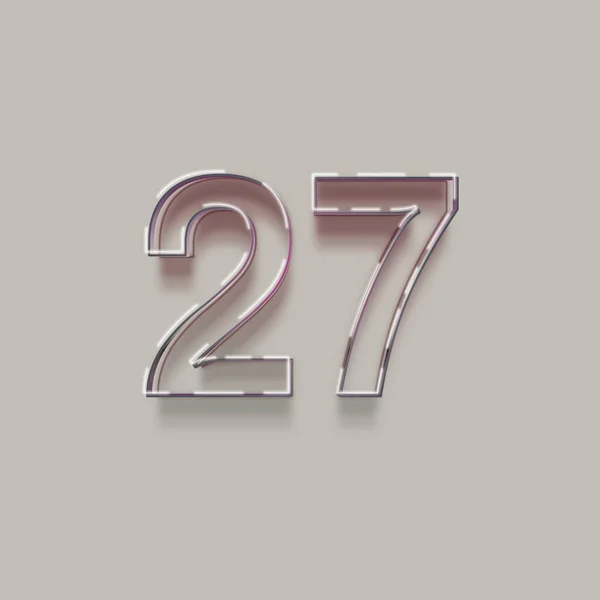 灰色の背景に3D 27番の数字のイラスト — ストック写真