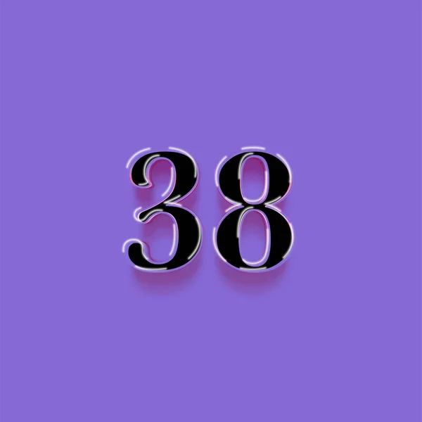 紫色の背景に3D 38番の数字のイラスト — ストック写真