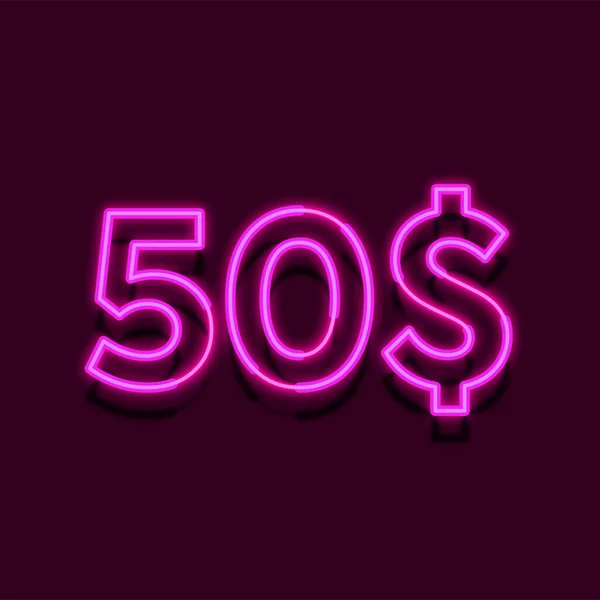 Neon Light Price Ilustração Para Varejo — Fotografia de Stock