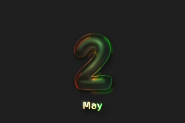 May Date Poster Neon Bubble Form Number — стоковое фото
