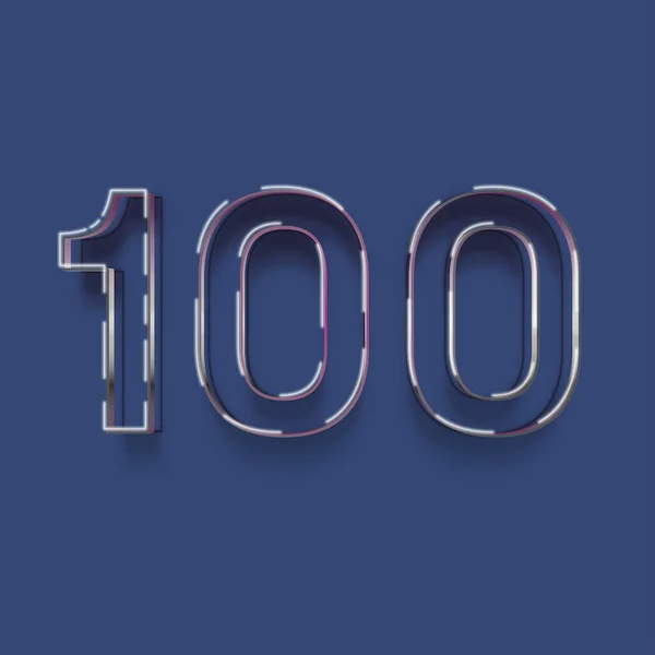 Ilustración 100 Número Sobre Fondo Azul —  Fotos de Stock