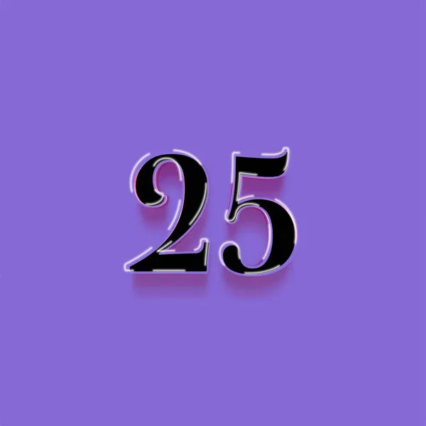 紫色背景上3D 25数字的图解 — 图库照片
