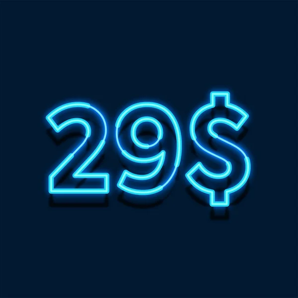 Neon Light Price Illustrazione Vendita Dettaglio — Foto Stock