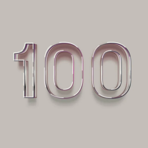Abbildung Der 100 Zahl Auf Grauem Hintergrund — Stockfoto
