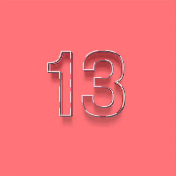 ピンクを背景にした3D 13番のイラスト — ストック写真