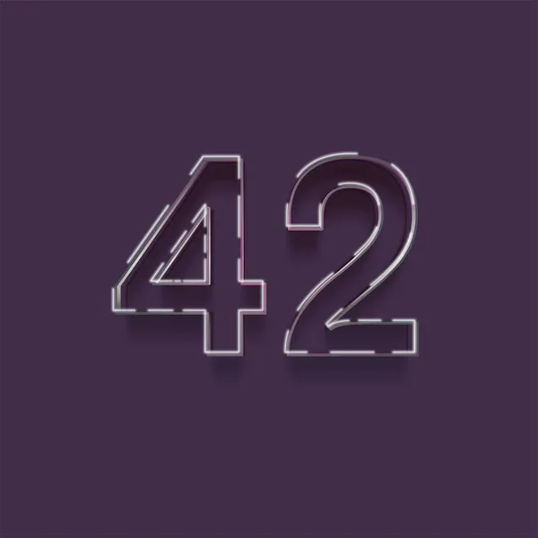 紫色背景上3D 42数字的图解 — 图库照片