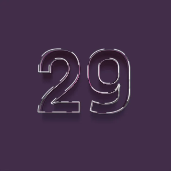 紫色の背景に3D 29番の数字のイラスト — ストック写真