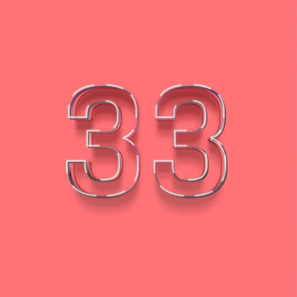 粉红背景上3D 33数字的图解 — 图库照片