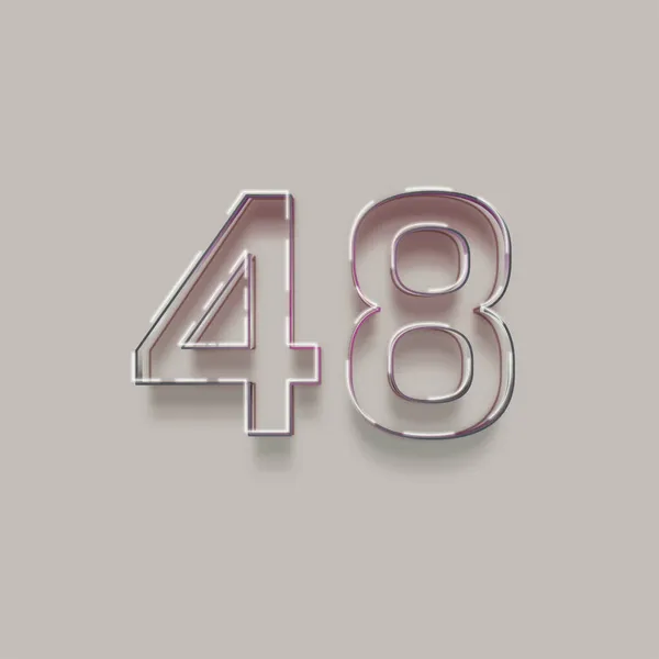 灰色の背景に3D 48番の数字のイラスト — ストック写真