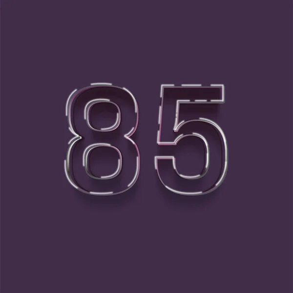 紫色背景上3D 85数字的图解 — 图库照片