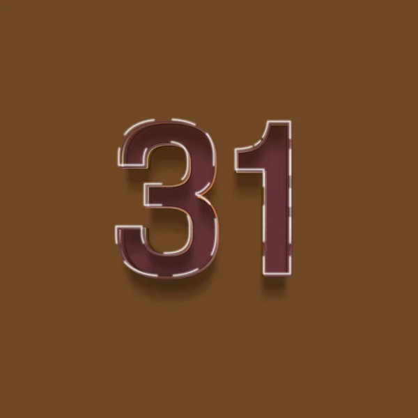 褐色背景上3D 31数字的图解 — 图库照片