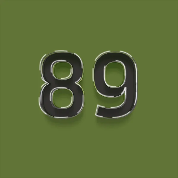 緑の背景に描かれた3D 89番のイラスト — ストック写真