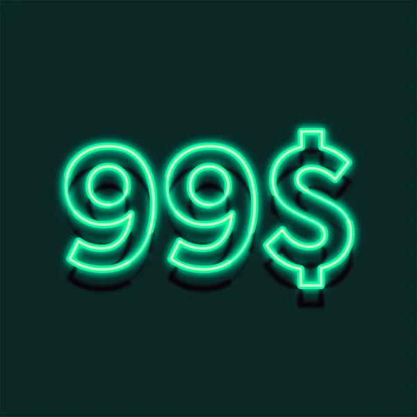 Neon Light Price Illustrazione Vendita Dettaglio — Foto Stock