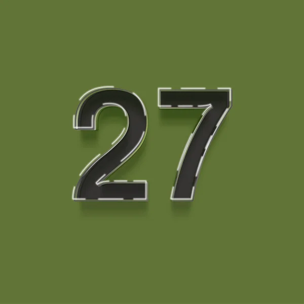 緑の背景に3D 27番の数字のイラスト — ストック写真