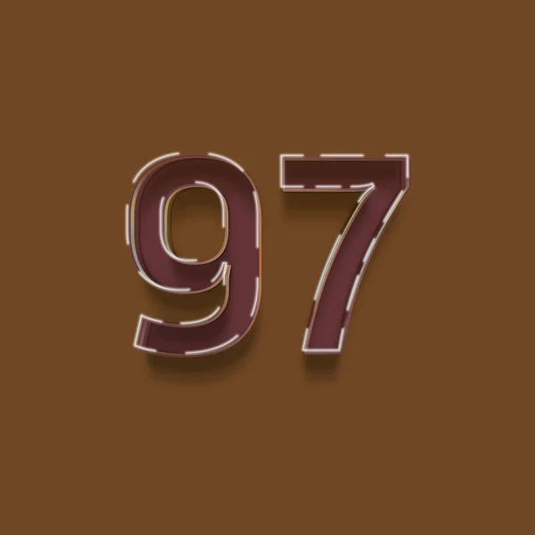 Illustration Number Brown Background — Stock Photo, Image