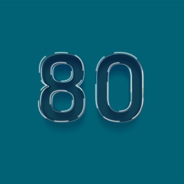 Yeşil arkaplandaki 3d 80 sayısının resmi
