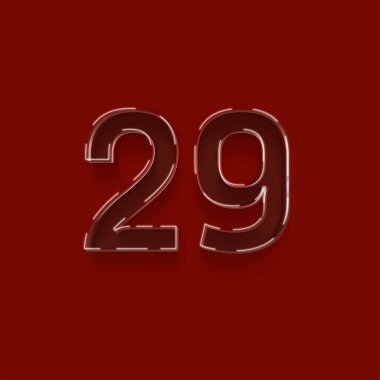 Kırmızı arkaplanda 3d 29 sayısının gösterimi