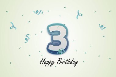 3. Doğum günün kutlu olsun tebrik kartı tasarımı