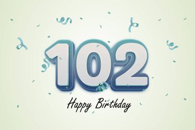 102 mutlu doğum günü tebrik kartı tasarımı