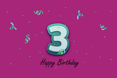 3. Doğum günün kutlu olsun tebrik kartı tasarımı