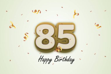 85 mutlu doğum günü tebrik kartı tasarımı