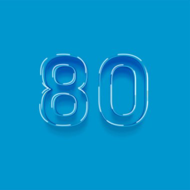 Yeşil arkaplandaki 3d 80 sayısının resmi