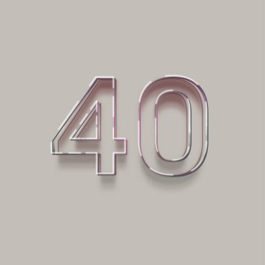 Gri arkaplandaki 3d 40 sayısının gösterimi