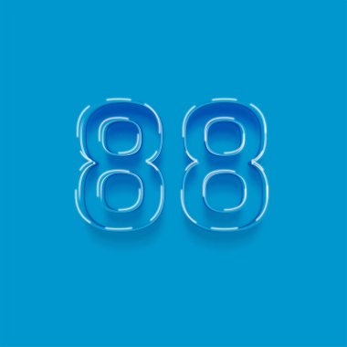 Yeşil arkaplanda 3d 88 sayısının gösterimi