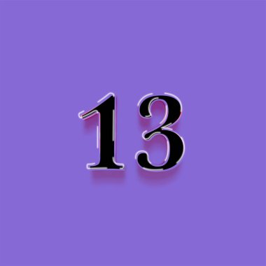 Mor arkaplandaki 3d 13 sayısının gösterimi