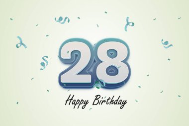 28 mutlu doğum günü tebrik kartı tasarımı