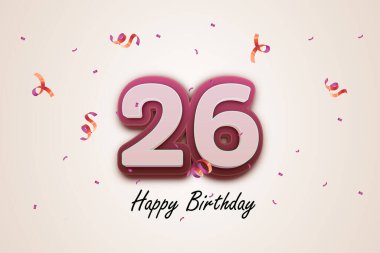 26 mutlu doğum günü tebrik kartı tasarımı