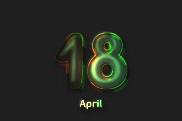 Απριλίου Αφίσα Ημερομηνία Νέον Φούσκα Σχήμα Αριθμό — Φωτογραφία Αρχείου