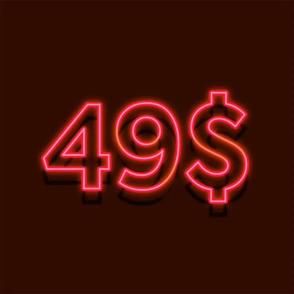 49ドルネオンライト価格 小売のためのイラスト — ストック写真