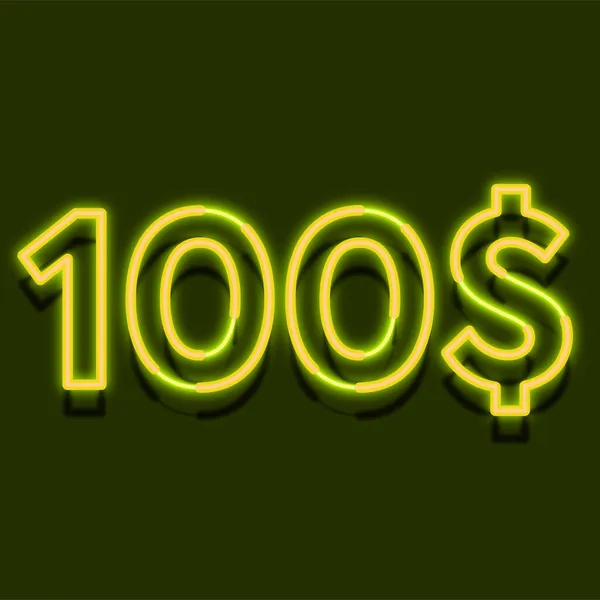 100 Neon Light Price Ilustração Para Varejo — Fotografia de Stock