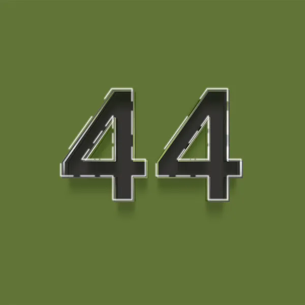 緑の背景に3D 44番の数字のイラスト — ストック写真